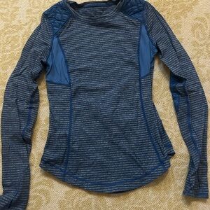 lululemon athletica Navy Striped Long Sleeve Top